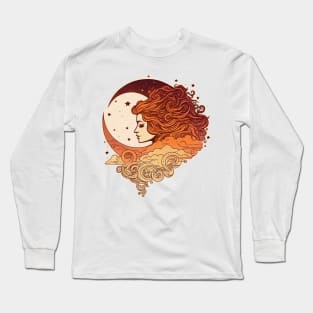 Groovy Moon Goddess Long Sleeve T-Shirt